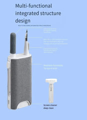 5-in-1 Cleaner Kit Laptop Screen Cleaner Kit Multifunctional Wireless Earphones Cleaning Tool For LPhone ChargingPort