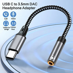 كابل USB C إلى 3.5 مم صوت AUX محول سماعة رأس من النوع C إلى مقبس 3.5 مم لجهاز Macbook Air Huawei Xiaomi Samsung Galaxy S24 S23 S22