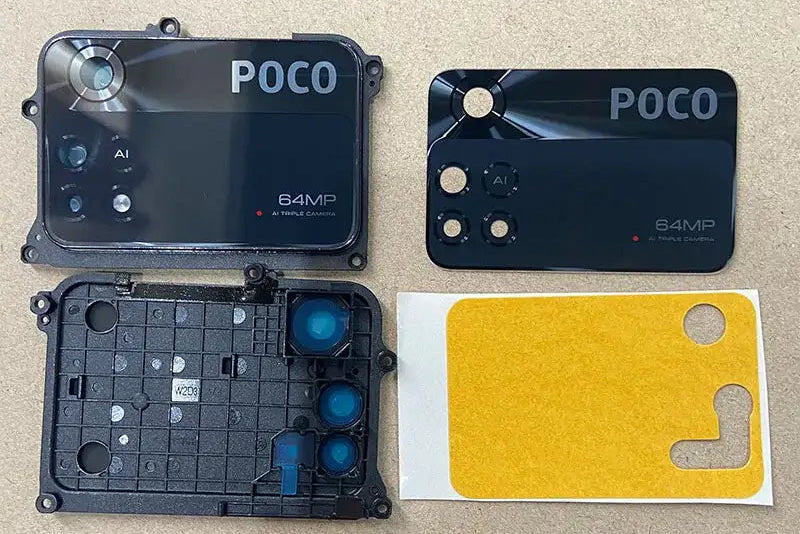 For Xiaomi Poco M4 Pro 4G Back Camera Glass Lens Camera Lens Glass With Frame Cover Smartphone Replacement Parts