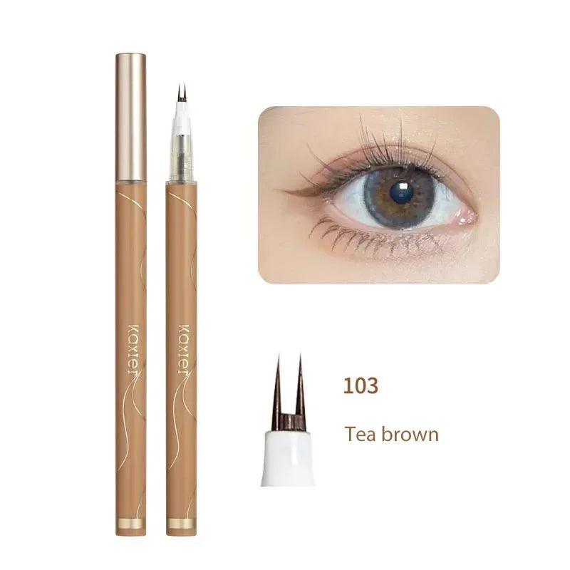 Tea brown liquid eyeliner pencil with ultra-fine tip