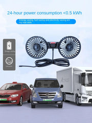 Car Fan  3-speed Car Seat Back Cooling Fan USB Charge Dual Head Fan 360 Degree Rotation Neck Cooler for Summer Car Accessories