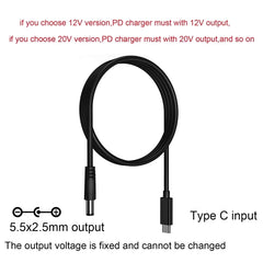 DC To Type C USB PD 9V 12V 15V 20V 5.5x2.1mm 2.5 Power Supply Cable For Wireless Router Laptop LED Strip Speaker CCTV Camera