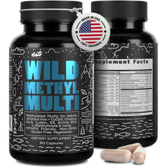 Male and female wild methylated multivitamins | Folic acid, vitamin C A、K2、D、E、 Choline, biotin, coenzyme Q10, etc