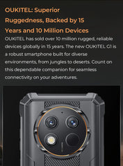 هاتف Oukitel G1 الذكي المتين بنظام Android 24GB (6+18)+256GB 10600mAh 6.52' HD Display NFC هاتف متين