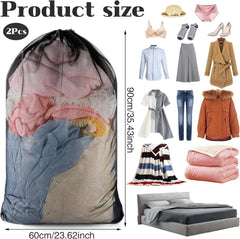 Large Size Laundry Mesh Bag Solid Color Drawstring Laundry Bag Anti-snagging Anti-deformation Mesh Clothes Washing Bag 60x90cm