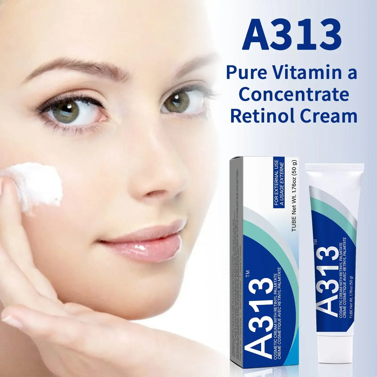 A313 Pure Vitamin A Retinol Cream 50g - Anti-Aging, Moisturizing, Acne Prevention with 200,000 IU Retinyl Palmitate for Face & D