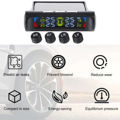 Tire Pressure Monitoring System Temperature Warning New C External Battery Version Sensors Solar TPMS Car Tyre Pressure Monitor