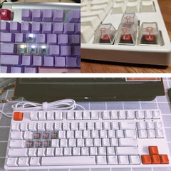 10Pcs Transparent ABS Keycaps Mechanical Keyboard Matte Backlit for Key caps For Cherry Gateron Kailh