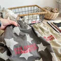 7030-1 Children Pants autumn boys and girls loose leg pants children harem cotton printed pants girl's pants