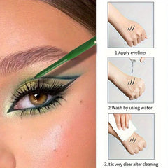 Green Eyeliner Gel Pencil Colorful Waterproof Resistant Matte EyeLiner Pen and Colored Long-Lasting Lying Silkworm Eye Liner