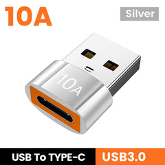 محول 10A OTG USB 3.0 إلى النوع C من USB أنثى إلى النوع C ذكر محول شحن سريع OTG USB C لأجهزة الكمبيوتر المحمولة Xiaomi Samsung