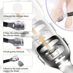 8/10 Pcs Pedicure Set Peeling and Exfoliating Calluses Foot Scrubbing Brush Stainless Steel Double-sided Foot Care Pedal Stone