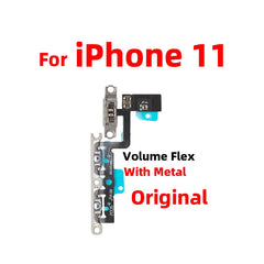 For iPhone 11 Power On Off Flex Volume Up Down Side Button Key switch on off button Ribbon Flex Cable With Metal