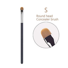 Flat Round Ultra-thin Foundation Concealer Makeup Brush Professional Contour Liquid Cream Concealer Make-up Tool 4 Types Sizes