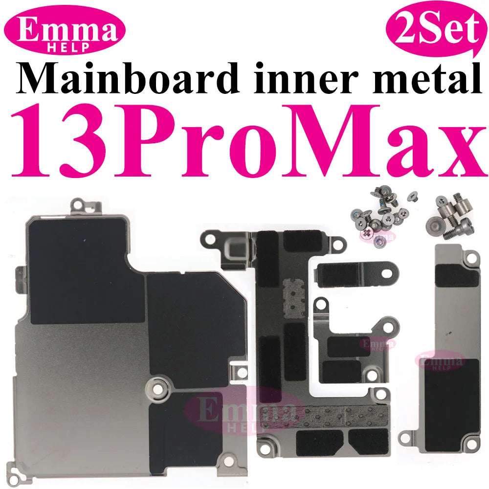 2Set Inner Metal Cover Plate Mainboard inner Iron with Screws For iPhone 13 12 15 Pro Max 14 Plus Bracket Holder Screw Parts