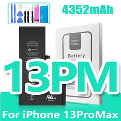 0 Cycle High Capacity Battery For iPhone 11 11Pro 12Pro 12 13 14 13Pro 14Pro Max Mini Phone Bateria + Free Tool Kit