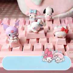 Single Keycap for Cross Axis Mechanical Keyboard Special Keycap Cute KT Kuromi Melody Pink Additional Keycap