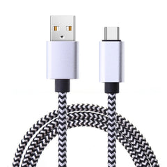 كابل USB من النوع C لمزامنة البيانات 2.4 أمبير سريع الشحن 1 متر 2 متر 3 متر كابل شاحن مضفر من النايلون لهاتف Samsung Huawei Android المحمول