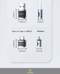 Essager USB 3.0 To Type C OTG Adapter USB A Type C Male To Micro Type C USB A Female Converter For Macbook Laptops Card Reader