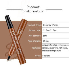 5 Colors 1pc Eyebrow Pen Waterproof 4 Split Tip Eyebrows Pen Eyebrow Tattoo Pen Waterproof Liquid Black Eyebrow Makeup Pencil