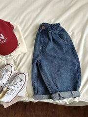 Boys Girls Toddlers Loose Pants Fashion Summer Baby Boys and Girls Baby Foreign Denim Pants New Arrival 2025