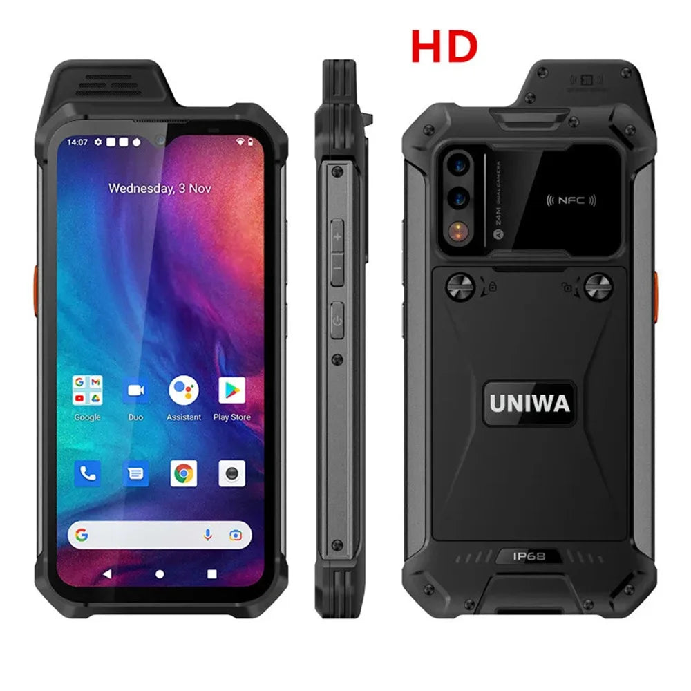 UNIWA W888 MT6765 Helio P35 Octa Core 4GB+64GB ATEX Explosion IP68 Smartphone Andriod11 6.3“ HD Screen  5000mAh NFC Mobile Phone
