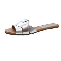2024 New Summer Designer Traf Woman Flat New Slippers Woven with Comfortable Women's Shoes Casual Bottom Slippers Women's Shoes