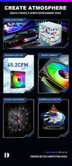مروحة هيكل الكمبيوتر UPSIREN UF-1 PRISM 4 PRO 12 سم ARGB 4 Pin PWM مروحة تبريد هادئة 12 فولت حجم هواء كبير 45.2 CFM / 600-1500 دورة في الدقيقة