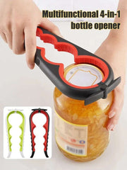 Can Opener Multi Functional Four In One Beverage Bottle Opener Cap Twister Four Position Can Opener Anti Slip Cap Twister