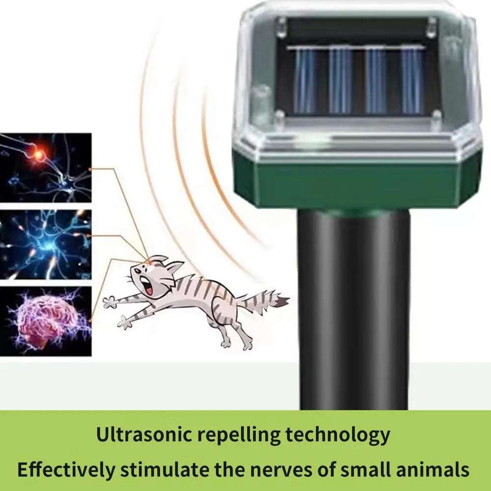 Solar Ultrasonic Rat Repellent Cat Repellent Ultrasonic Outdoor Long-lasting Anti-cat Meowing Solar Electronic Repeller ABS