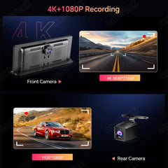 K2 Pro 11.3 بوصة سيارة DVR 4K كاميرا لاسلكية Carplay أندرويد أوتو شاشة Ai كاميرا لوحة القيادة مزدوجة العدسة مسجل فيديو نظام تحديد المواقع والملاحة لوحة القيادة
