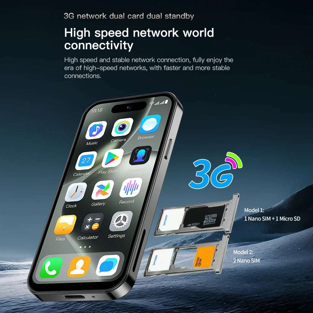 ONEMYTH M16Pro 4.0" Android 10 Mini SmartPhone, Dual SIM, 2000mAh, 5MP Camera, 2GB+16GB, Face Unlock, Type-C