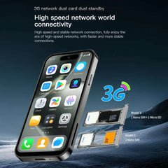 ONEMYTH M16Pro 4.0" Android 10 Mini SmartPhone, Dual SIM, 2000mAh, 5MP Camera, 2GB+16GB, Face Unlock, Type-C