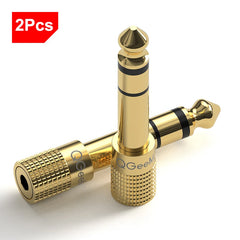 محول صوت QGeeM Jack 6.5 6.35 مم ذكر إلى موصل أنثى 3.5 مم لمكبر صوت سماعة الرأس ومحول صوت الميكروفون AUX 6.3 3.5 مم