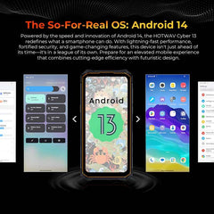 [World Premiere] HOTWAV Cyber 13 Rugged Phone 150LM Flashlight 8GB 128GB Smartphone 6.6'' HD+ 10800mAh 64MP Android 14 Cellphone