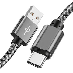كابل بيانات نايلون شاحن سريع USB A إلى كابل شحن من النوع C لهاتف Huawei Samsung Android TypeC جهاز شحن 1 متر 2 متر 3 متر
