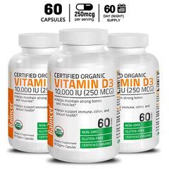 Vitamin D3 10,000IU (250MCG) - Bone, Muscle & Colon Health, Non-GMO, Gluten-Free