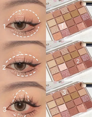 DIKALU Evening Cherry Dance Eyeshadow Tray 20 Color Large Plate Pearl Matte Bright Milk Tea Color Affordable Spring