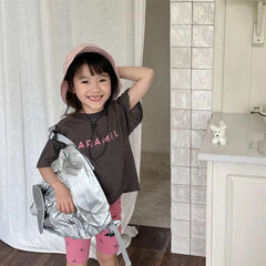 2025 Summer New Children Short Sleeve T Shirts Fashion Letter Print Boys Girls Casual T Shirts Baby Loose Tops Kids Tee Clothes
