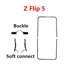 شرائط الحافة لهاتف Samsung Galaxy Z Flip 6 5 4 3 F741 F731 F721 F711 إطار وسطي حامل إطار جزء إصلاح الحافة + مشبك توصيل