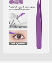 Eyebrow Tweezer 4Pcs Colorful Hair Beauty Fine Hairs Puller Stainless Steel Slanted Eye Brow Clips Removal Makeup Tools