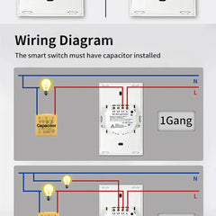 مفتاح حائط ذكي Tuya US WiFi RF433 1/2/3/4 Gang بدون سلك محايد مستشعر لمس مفاتيح إضاءة LED المنزل الذكي Alexa Google Home