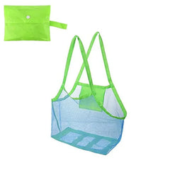 1pc Multicolor Large Mesh Beach Bag, Sand-Away Portable Tote With Convenient Hanging Hole, Breathable  Foldable Storage For Toys