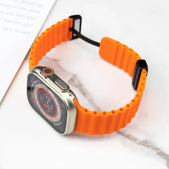 حزام سيليكون لساعة Apple Watch 49 مم 45 44 40 41 38 42 مم سوار مغناطيسي iWatch Ultra series 7 6 3 se 8 9 Ultra 2