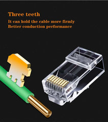 Montions Rj45 Connector Cat5e Cat6A Pass Through Connector Network Unshielded 8P8C Modular Plug for Ethernet Cables