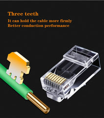 موصل Montions Rj45 Cat5e Cat6A موصل مرور شبكة غير محمي 8P8C موصل معياري لكابلات Ethernet