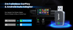 محول 2 في 1 سلكي إلى لاسلكي CarPlay ومحول لاسلكي Android Auto، التوصيل والتشغيل