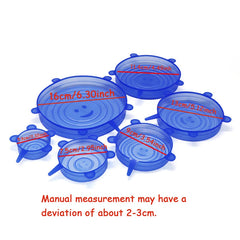 6Pcs Silicone Stretch Lids, Food Bowl Covers, Reusable Food Saving Covers, Retractable Multifunctional Fresh-keeping Lid