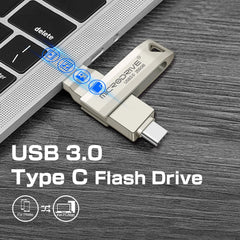 Type C 3 in 1 USB 3.0 Flash Drive 64GB 128GB 256GB pendrive pen drive real capacity usb memory stick for phone and pc