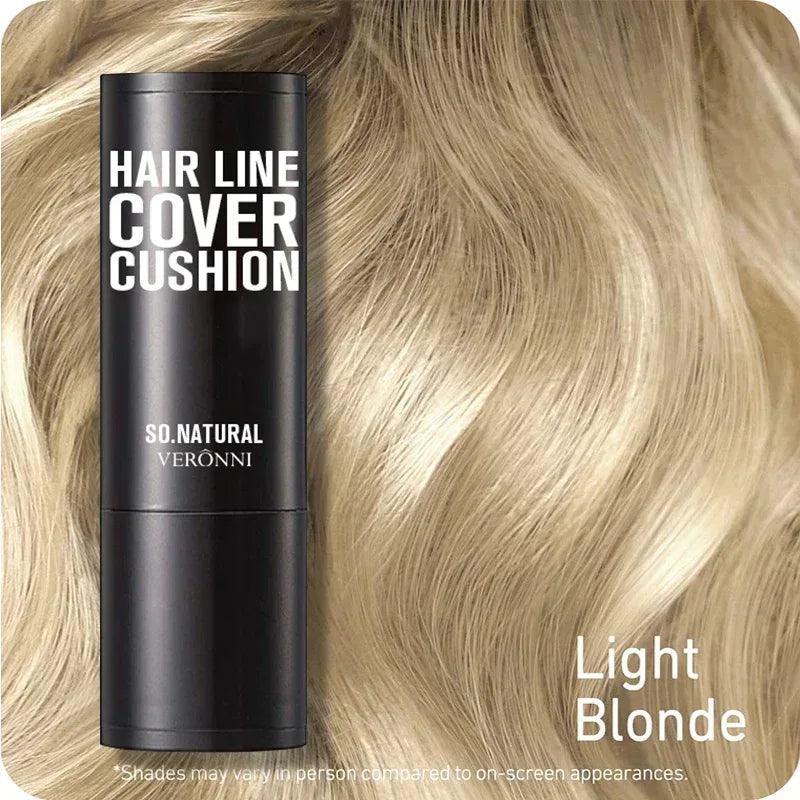 Hairline cover cushion for hair roots, Light Blonde shade, matte black compact bottle